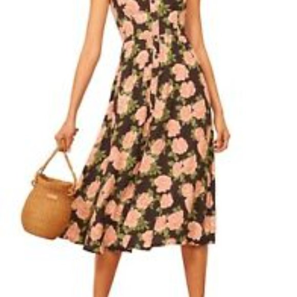 Reformation Saltillo Floral Print Midi 8 - Picture 2 of 4
